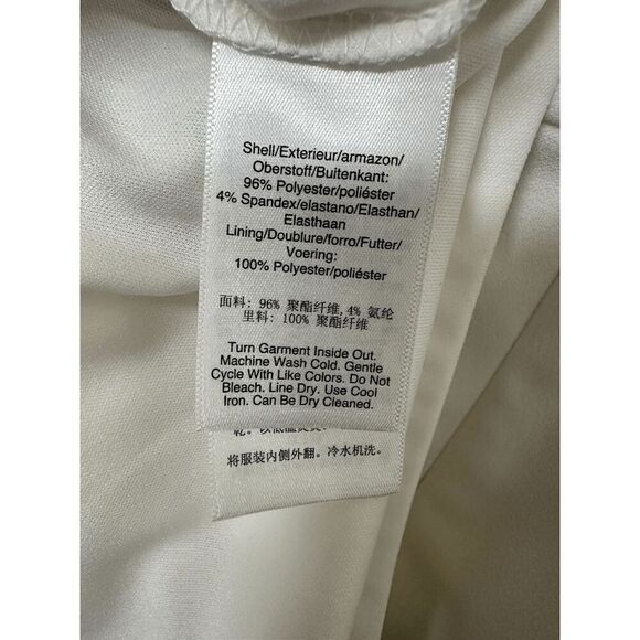 DKNY Women's Puff-Sleeve D-Ring Fit & Flare Dress - Ivory 16 - Picture 4 of 8